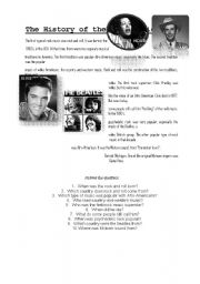 English Worksheet: Reading Comprehension - The History of the Rock Music