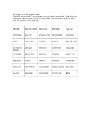 English Worksheet: Adjective maze