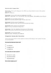 English worksheet: interview with a famous actor