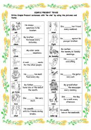 English Worksheet: simple present tense