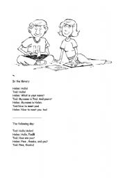 English worksheet: A new friend