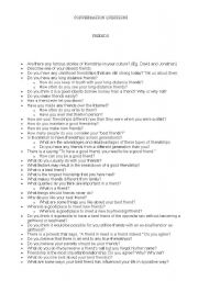 English Worksheet: Conversation Questions