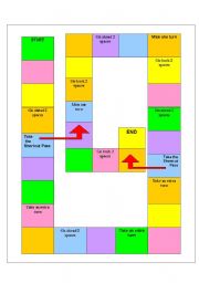 English Worksheet: board game format