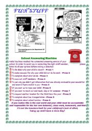 English Worksheet: FUN STUFF FOR THE ENGLISH CLASSROOM