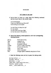 English Worksheet: Listen to me now- U2