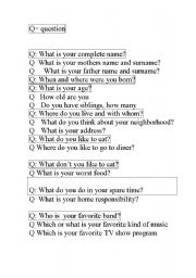 English worksheet: esl speaking activities 7th or 8th grade level