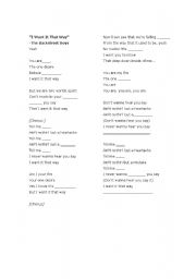 English worksheet: Backstreet Boys Cloze