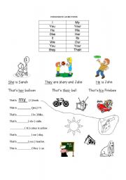 English Worksheet: Possessive Adjectives