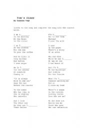 English Worksheet: present continuous/progressive song ( Suzanne Vega) 