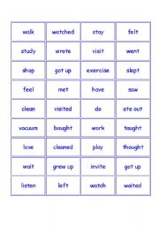 English Worksheet: DOMINO FOR SIMPLE PAST