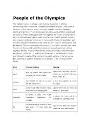 English Worksheet: Information About Olympics