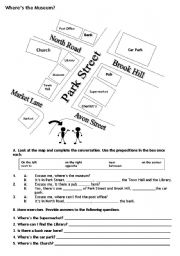 English Worksheet: wheres the museum?