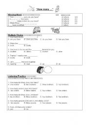 English Worksheet: How Many