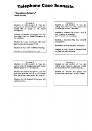 English Worksheet: Telephone Case Scenario