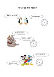 English worksheet: what ,is the time