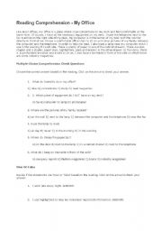 English worksheet: MY OFFICE