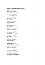 English Worksheet: Wake me up when September ends cloze
