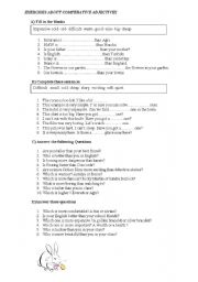 English Worksheet: exercises about comparative
