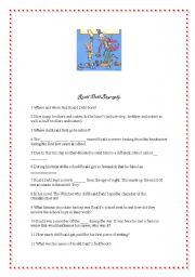 English Worksheet: Roald Dahl Biography quiz