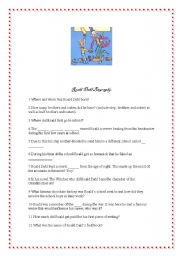 English Worksheet: Roald Dahl Biography quiz