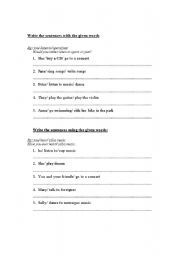 English Worksheet: have to or has to