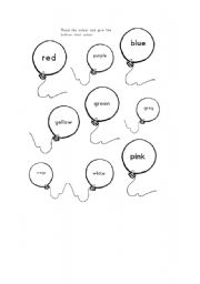 English Worksheet: balloons
