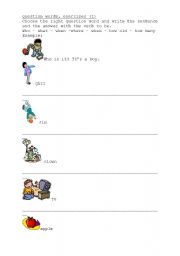 English Worksheet: Question words exercise (1)