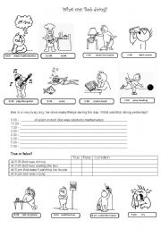 English Worksheet: What was Bob doing?