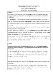 English worksheet: Information-gap activity