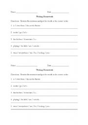 English Worksheet: Word Order for Adverbs