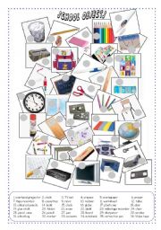 English Worksheet: SCHOOL OBJECTS