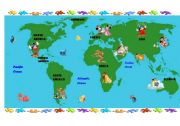 English Worksheet: World Map for Kids