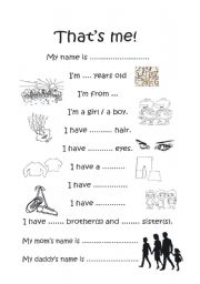 English Worksheet: Thats me