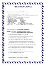 English Worksheet: Relative Clauses