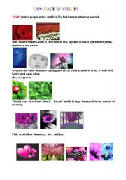 English worksheet: language of colours