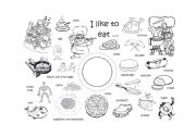 English Worksheet: I like to eat