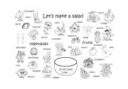 English Worksheet: Lets make a salad!