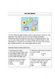 English Worksheet: Five Senses