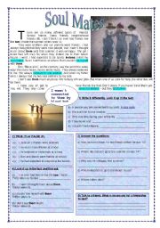 English Worksheet: SOUL MATES - READING