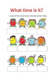 English Worksheet: Time worksheet