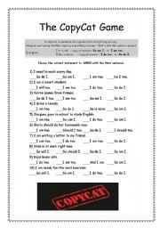 English Worksheet: Copycat Game