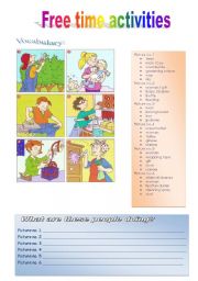 English Worksheet: Free time activities