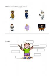 English Worksheet: Parts of the body / Jobs