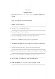 English Worksheet: Idiomatic Passive