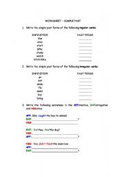English worksheet: Simple Past -AFF-INT-NEG