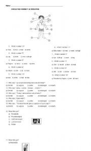 English Worksheet: Health and body