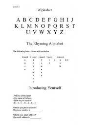 English Worksheet: alphabet