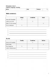 English worksheet: Elemantary quiz 5 pages