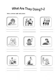 English Worksheet: What Are They Doing?-2