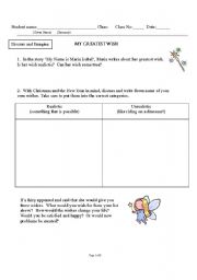 English worksheet: My Greatest Wish